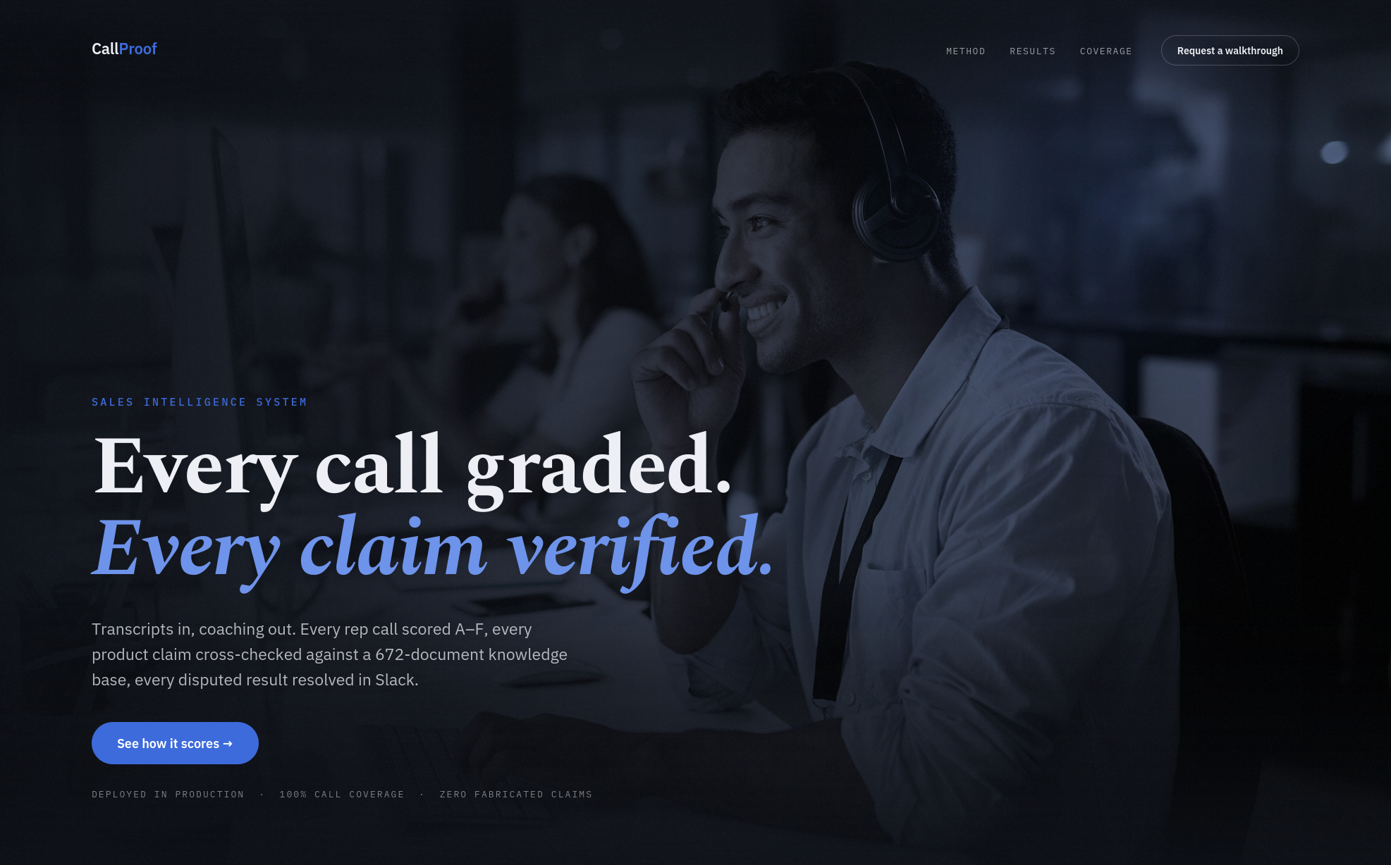 CallProof home page